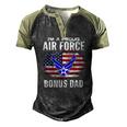 Im A Proud Air Force Bonus Dad With American Flag Veteran Men's Henley Raglan T-Shirt Black Forest
