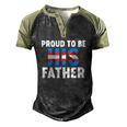 Proud To Be His Father Gender Identity Transgender Men's Henley Raglan T-Shirt Black Forest