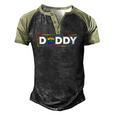 Mens Proud Gay Daddy Bear Paw Pride Rainbow Lgbtq Dad Fathers Day Men's Henley Raglan T-Shirt Black Forest