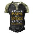 Proud Papa Of 2022 College Graduate Grandpa Graduation Men's Henley Raglan T-Shirt Black Forest