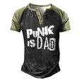 Punk Is Dad Fathers Day Men's Henley Raglan T-Shirt Black Forest