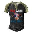 Red White And Moo Patriotic Cow Usa Flag 4Th Of July Farmer Men's Henley Shirt Raglan Sleeve 3D Print T-shirt Black Forest