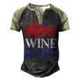 Red Wine Blue 4Th Of July Wine Red White Blue Wine Glasses V2 Men's Henley Shirt Raglan Sleeve 3D Print T-shirt Black Forest