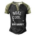Reel Cool Big Daddy Fishing Fathers Day Men's Henley Raglan T-Shirt Black Forest