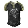 Reel Cool Papa Fishing Dad Gifts Fathers Day Fisherman Fish Men's Henley Shirt Raglan Sleeve 3D Print T-shirt Black Forest