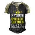 Retired Police Officer Beer Me Retirement Men's Henley Raglan T-Shirt Black Forest