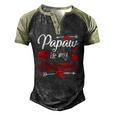 Retro Hearts Papaw Is My Valentines Day Fathers Day Men's Henley Raglan T-Shirt Black Forest