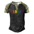 Retro Vintage Guncle Pride Uncle Gay Family Matching Lgbtq Men's Henley Raglan T-Shirt Black Forest