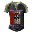 Rett Syndrome Warrior Skull Women Vintage Purple Ribbon Rett Syndrome Rett Syndrome Awareness Men's Henley Shirt Raglan Sleeve 3D Print T-shirt Black Forest