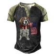 Smart Beagle Patriotic Memorial Day 4Th Of July Usa Flag Men's Henley Raglan T-Shirt Black Forest