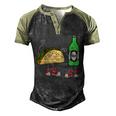 Smilealot Taco And Beer Food Cartoon Men's Henley Raglan T-Shirt Black Forest