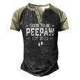 Soon To Be Peepaw Happy Fathers Day Est 2022 Ver2 Men's Henley Raglan T-Shirt Black Forest