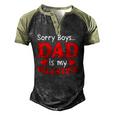 Sorry Boys Dad Is My Valentines Hearts Love Daddy Girl Men's Henley Raglan T-Shirt Black Forest