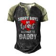 Sorry Boys My Heart Belongs To Daddy Kids Valentines Men's Henley Raglan T-Shirt Black Forest