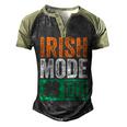 St Patricks Day Beer Drinking Ireland Irish Mode On Men's Henley Raglan T-Shirt Black Forest