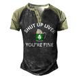 St Patricks Day Drinking Shut Up Liver Youre Fine Men's Henley Raglan T-Shirt Black Forest