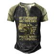 Mens My Stepdaughter Has Your Back Proud Army Stepdad Dad Men's Henley Raglan T-Shirt Black Forest