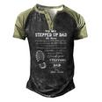 To My Stepped Up Dad His Name Men's Henley Raglan T-Shirt Black Forest