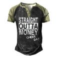Straight Outta Money Cheer Dad Men's Henley Raglan T-Shirt Black Forest