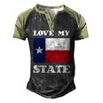 Texas State Flag Saying For A Pride Texan Loving Texas Men's Henley Raglan T-Shirt Black Forest