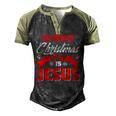 The Greatest Christmas Is Jesus Christmas Xmas B Men's Henley Shirt Raglan Sleeve 3D Print T-shirt Black Forest