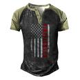 Thin Red Line Usa Flag Firefighter For 4Th Of July Men's Henley Raglan T-Shirt Black Forest