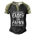 I Have Two Titles Daddy And Papaw I Rock Them Both Men's Henley Raglan T-Shirt Black Forest