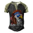 Ultra Maga Trump Sunglasses Eagle Head Usa Flag Bandana Men's Henley Shirt Raglan Sleeve 3D Print T-shirt Black Forest