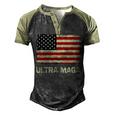 Ultra Maga United State Flag Men's Henley Shirt Raglan Sleeve 3D Print T-shirt Black Forest