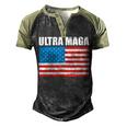 Ultra Maga Us Flag Men's Henley Shirt Raglan Sleeve 3D Print T-shirt Black Forest