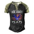 United States Air Force Dad With American Flag Men's Henley Raglan T-Shirt Black Forest