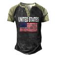 United States Flag Cool Usa American Flags Top Tee Men's Henley Raglan T-Shirt Black Forest