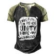 Unity Day Orange Peace Love Spread Kindness Men's Henley Raglan T-Shirt Black Forest