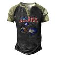Usa Flag America Font Eagle Flashes For Men And Women Men's Henley Raglan T-Shirt Black Forest