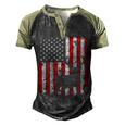 Usa Flag Day Deer Hunting 4Th July Patriotic Gift Men's Henley Shirt Raglan Sleeve 3D Print T-shirt Black Forest