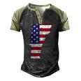 Vermont Map State American Flag 4Th Of July Pride Tee Men's Henley Raglan T-Shirt Black Forest