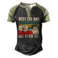Mens Vintage Best Cat Dad Ever Bump Fit Classic Men's Henley Raglan T-Shirt Black Forest
