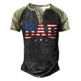 Mens Vintage Dad Fathers Day American Flag Usa Dad 4Th Of July Men's Henley Raglan T-Shirt Black Forest