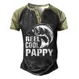 Vintage Reel Cool Pappy Fishing Fathers Day Men's Henley Raglan T-Shirt Black Forest