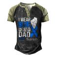 I Wear Blue For My Dad Als Awareness Supporter Warrior Men's Henley Raglan T-Shirt Black Forest