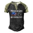 Welcome To Camp Quitcherbitchin 4Th Of July Camping Men's Henley Raglan T-Shirt Black Forest