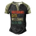 Mens Welder Husband Dad Welding Legend Vintage Men's Henley Raglan T-Shirt Black Forest