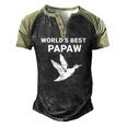 Mens Worlds Best Papaw Duck Hunters Grandpa Men's Henley Raglan T-Shirt Black Forest