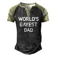 Mens Worlds Gayest Dad Bisexual Gay Pride Lbgt Men's Henley Raglan T-Shirt Black Forest