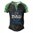 2Nd Time Dad Its A Boy Dad Again Second Baby Announce Men's Henley Raglan T-Shirt Black Green