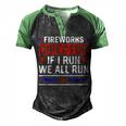 4Th Of July Fireworks Director If I Run We All You Run Men's Henley Shirt Raglan Sleeve 3D Print T-shirt Black Green
