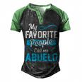 Abuelo Grandpa Gift My Favorite People Call Me Abuelo V2 Men's Henley Shirt Raglan Sleeve 3D Print T-shirt Black Green