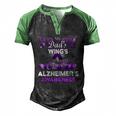 Alzheimers Awareness Products Dads Wings Memorial Men's Henley Raglan T-Shirt Black Green