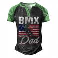 American Flag Bmx Dad Fathers Day Funny 4Th Of July Men's Henley Shirt Raglan Sleeve 3D Print T-shirt Black Green