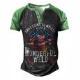 And I Think To Myself What A Wonderful Weld Welding Welder Men's Henley Shirt Raglan Sleeve 3D Print T-shirt Black Green